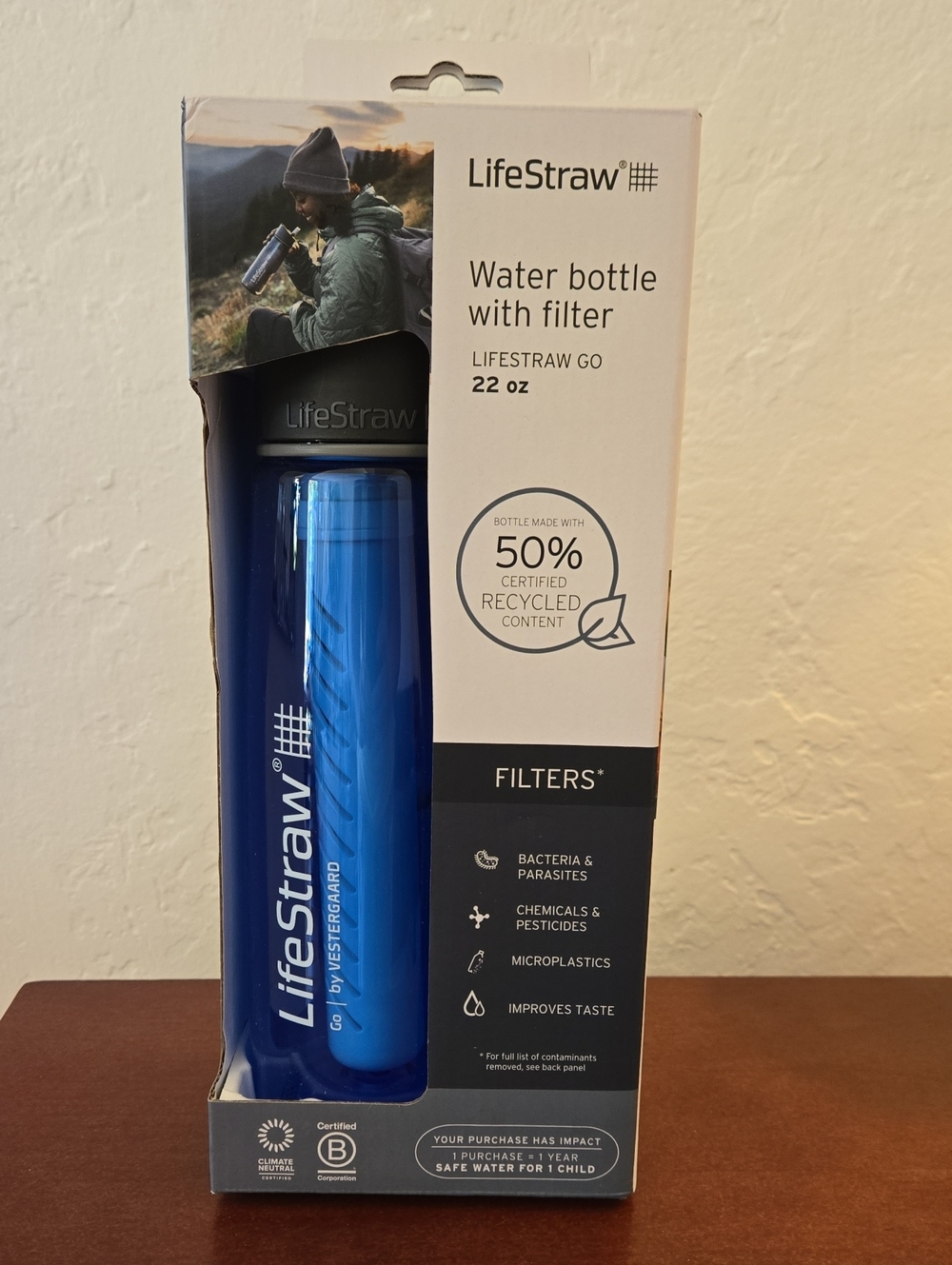 LifeStraw Go 22oz Water Bottle with Filter - Blue